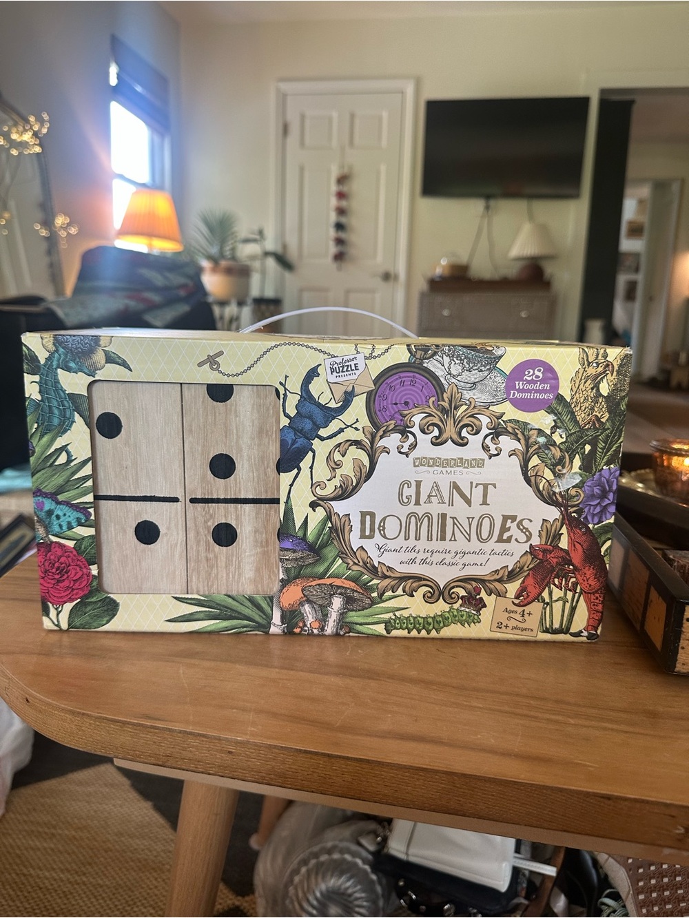 New Giant Wooden Dominoes Game - Natural Wood 28 dominoes
